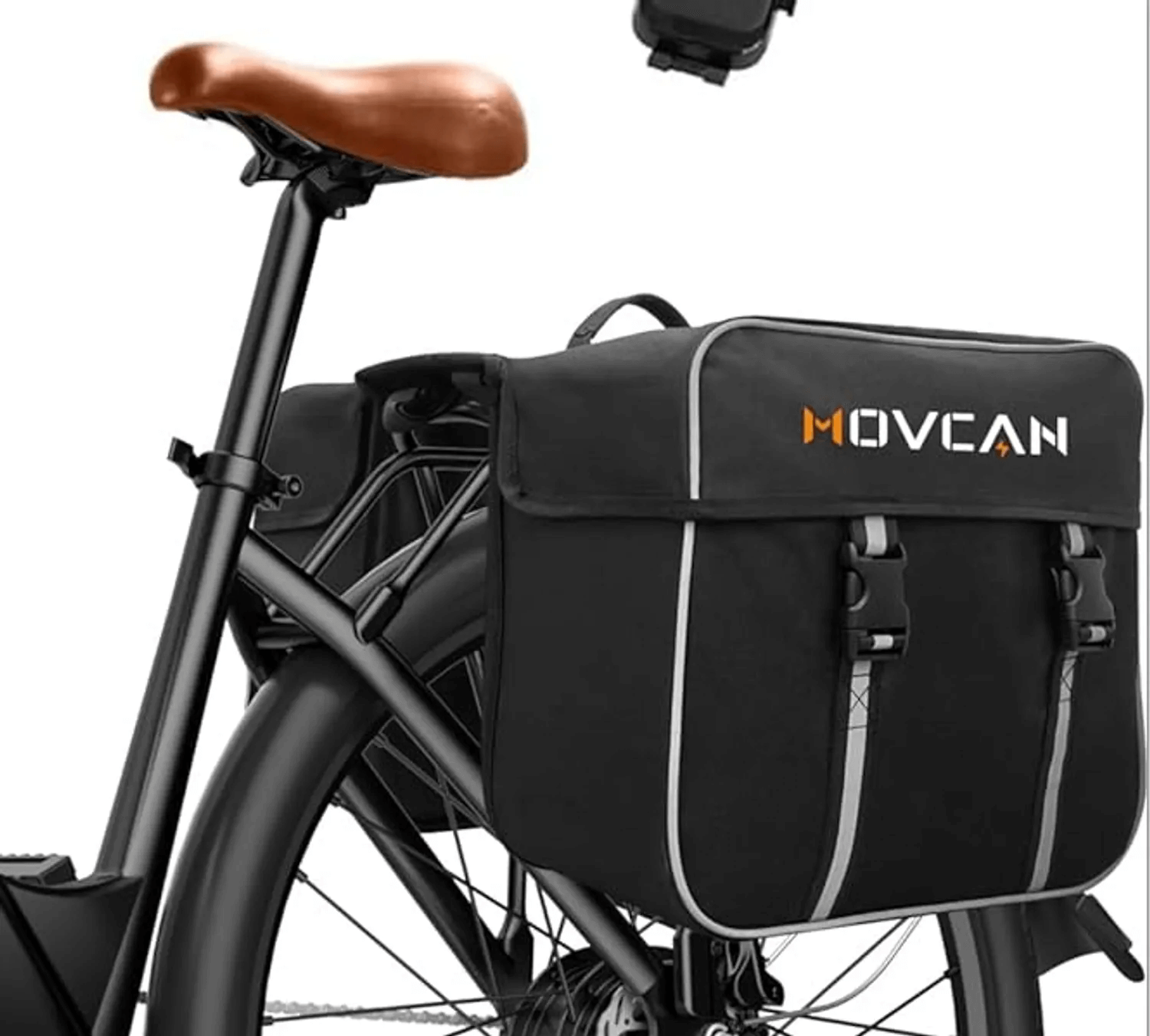 Movcan E-bike Black Saddlebag Large capacity waterproof bag, black