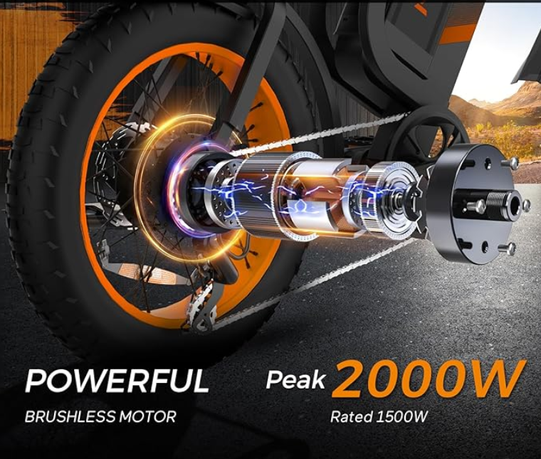 V40 Electric Bike 1500W Brushless Hub Motor